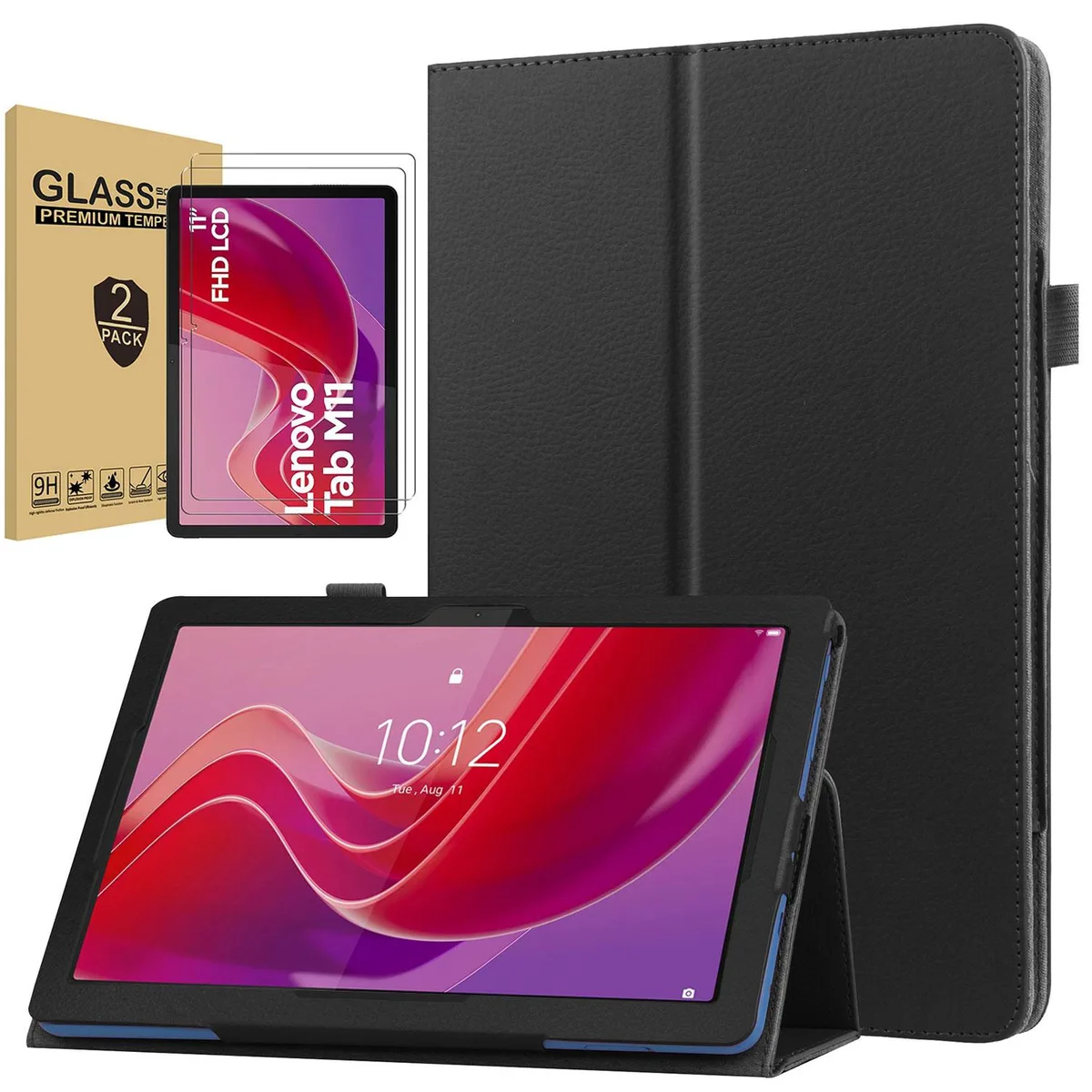 anicestore anicestore TB-330FU/ Case for Lenovo Tab M11 11" 2024 Black with 2 Tempered Glass Screen Protectors — product photo