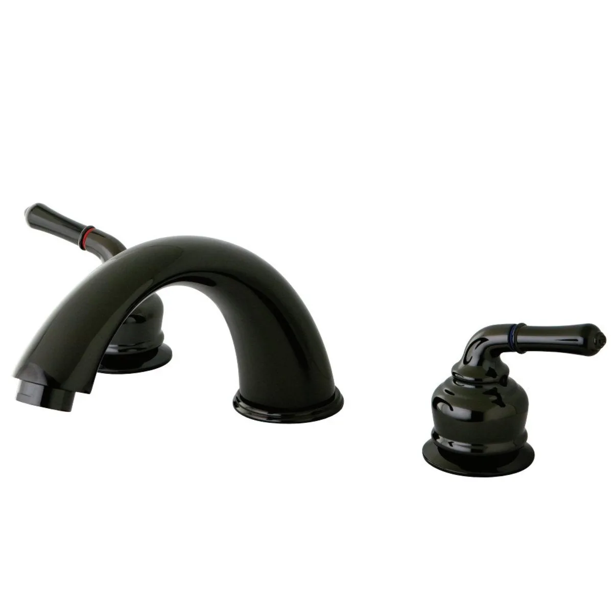 KINGSTON BRASS KINGSTON BRASS NB360 Water Onyx Roman Tub Filler Twin Lever Handle Black Stainless Steel bath faucet part — product photo