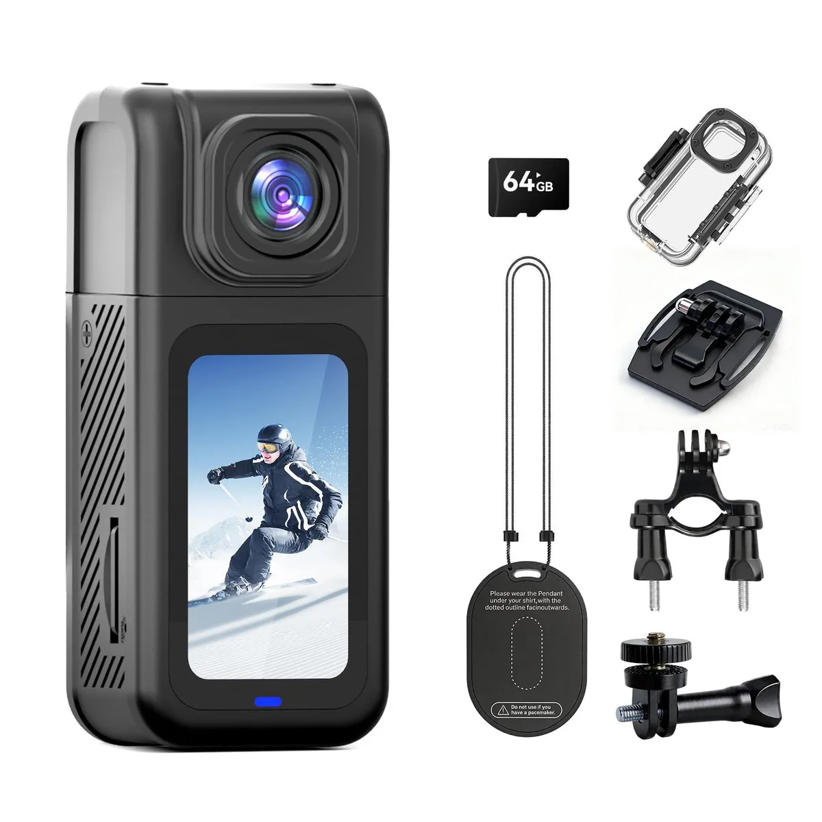  Wolfeevo WF-10-64G 4K Thumb Action Camera 64GB Black — product photo