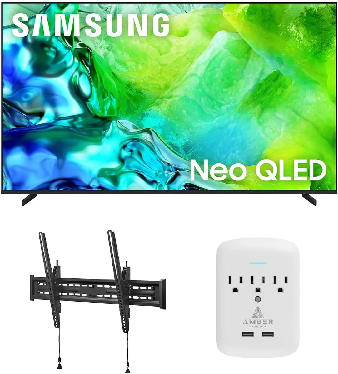 SAMSUNG SAMSUNG QN85QN80HAFXZA 85" Neo QLED 4K TV 144Hz with Tilt Mount 43-90" and 3-Outlet Surge — product photo