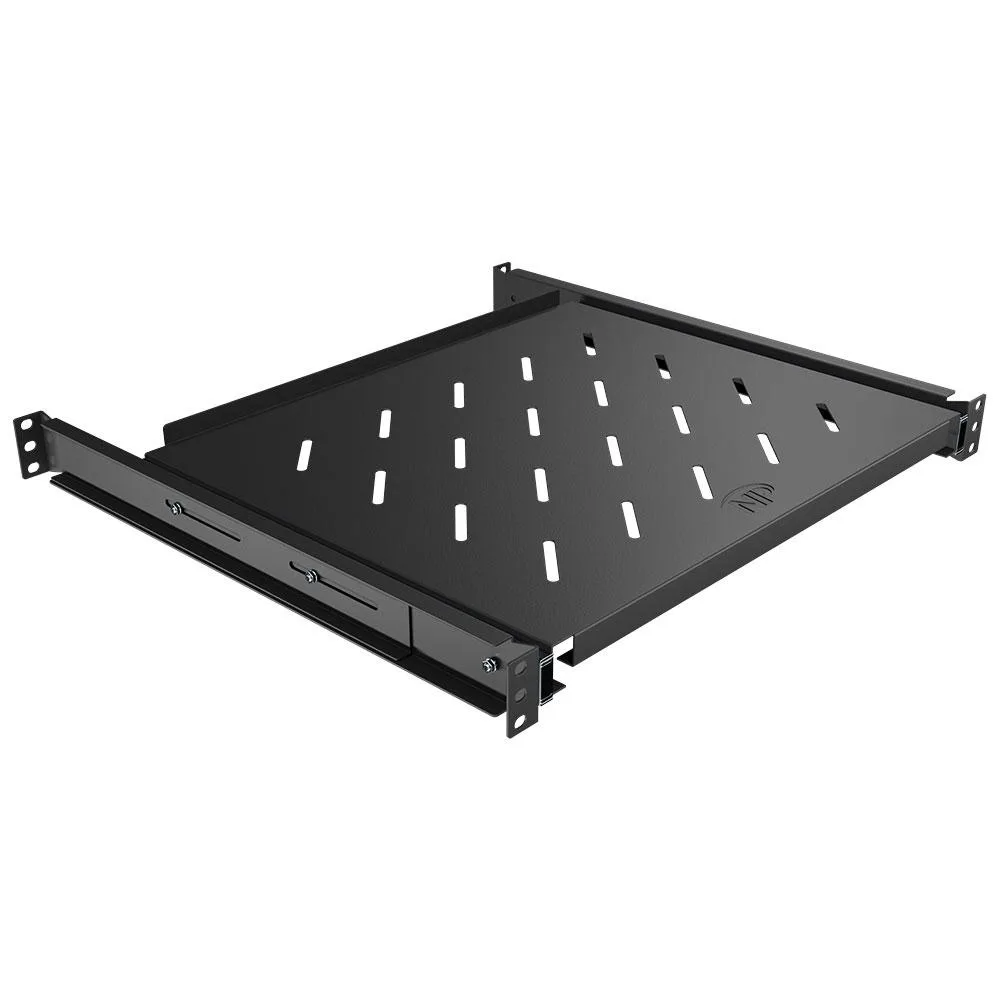 NavePoint NavePoint 1U Vented Sliding 4-Post Adjustable 16.98"-19.7" Deep Server Rack Shelf — product photo