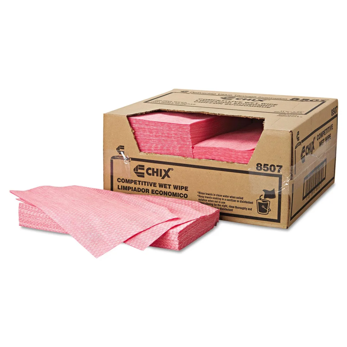 Chix Chix 8507 Wet Wipes 11 x 24 Pink 200/Carton Cleaning — product photo