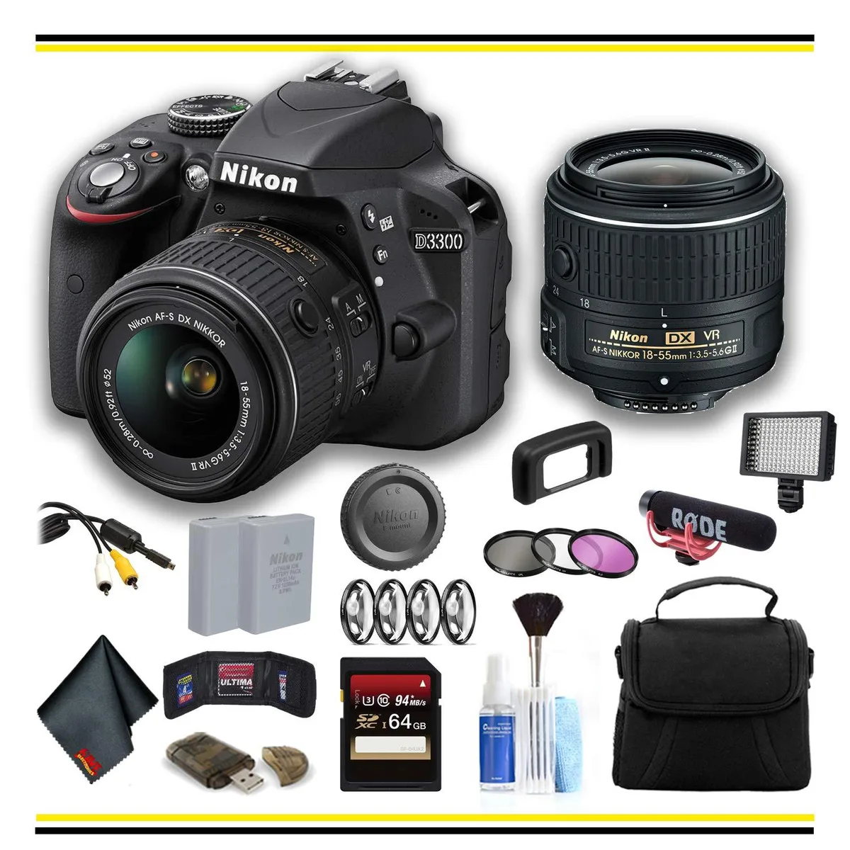 Nikon International Nikon D3300 DSLR Camera 18-55mm Advanced Bundle — product photo
