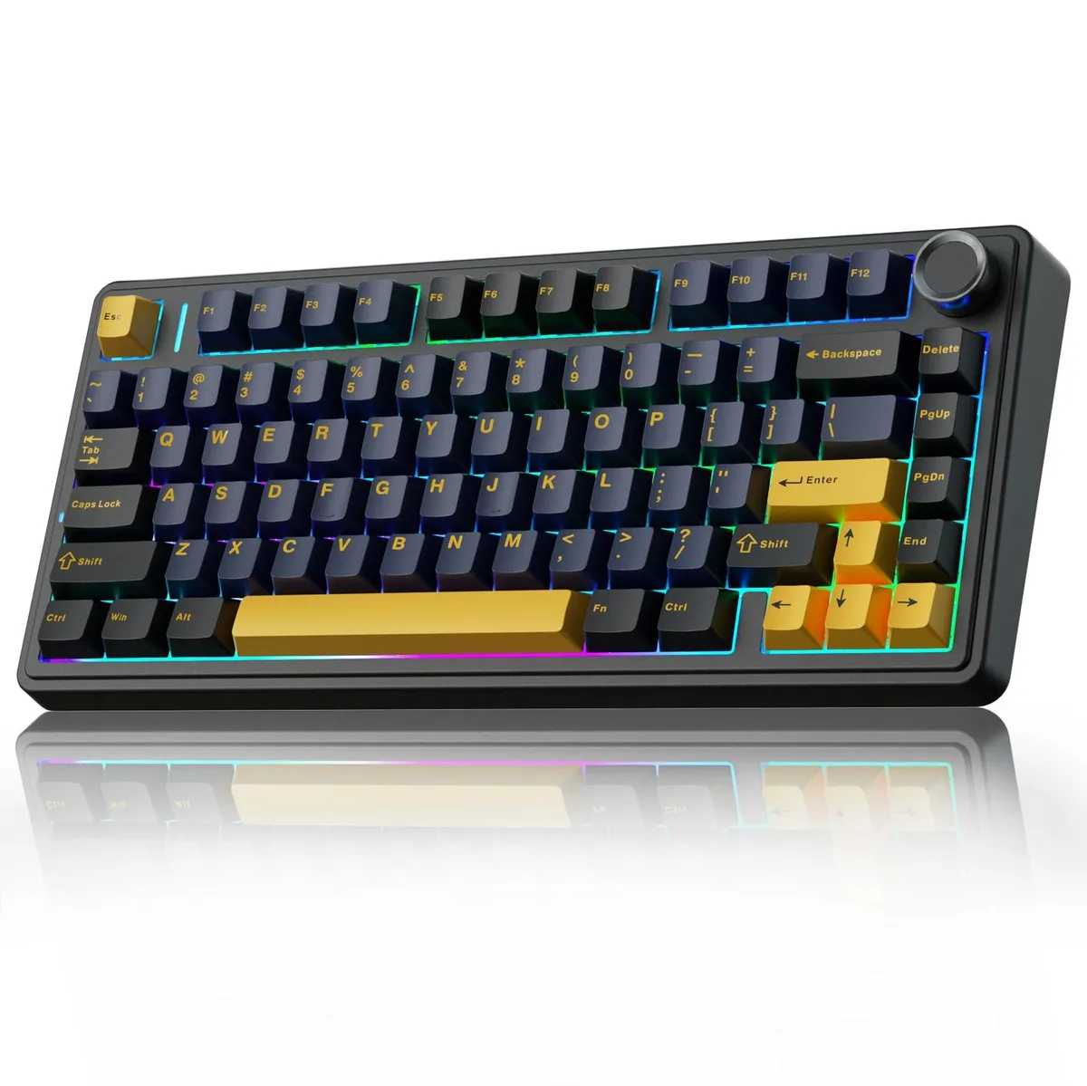 Vszerda Vszerda F75 75% Wireless Mechanical Gaming Keyboard Hot-Swappable Greywood Switches RGB Cool Black — product photo