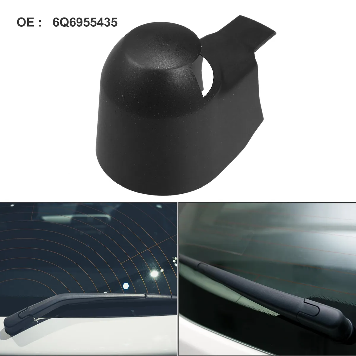 Unique-Bargains Unique-Bargains Rear Wiper Arm Nut Cover Cap Black 63x43mm — product photo