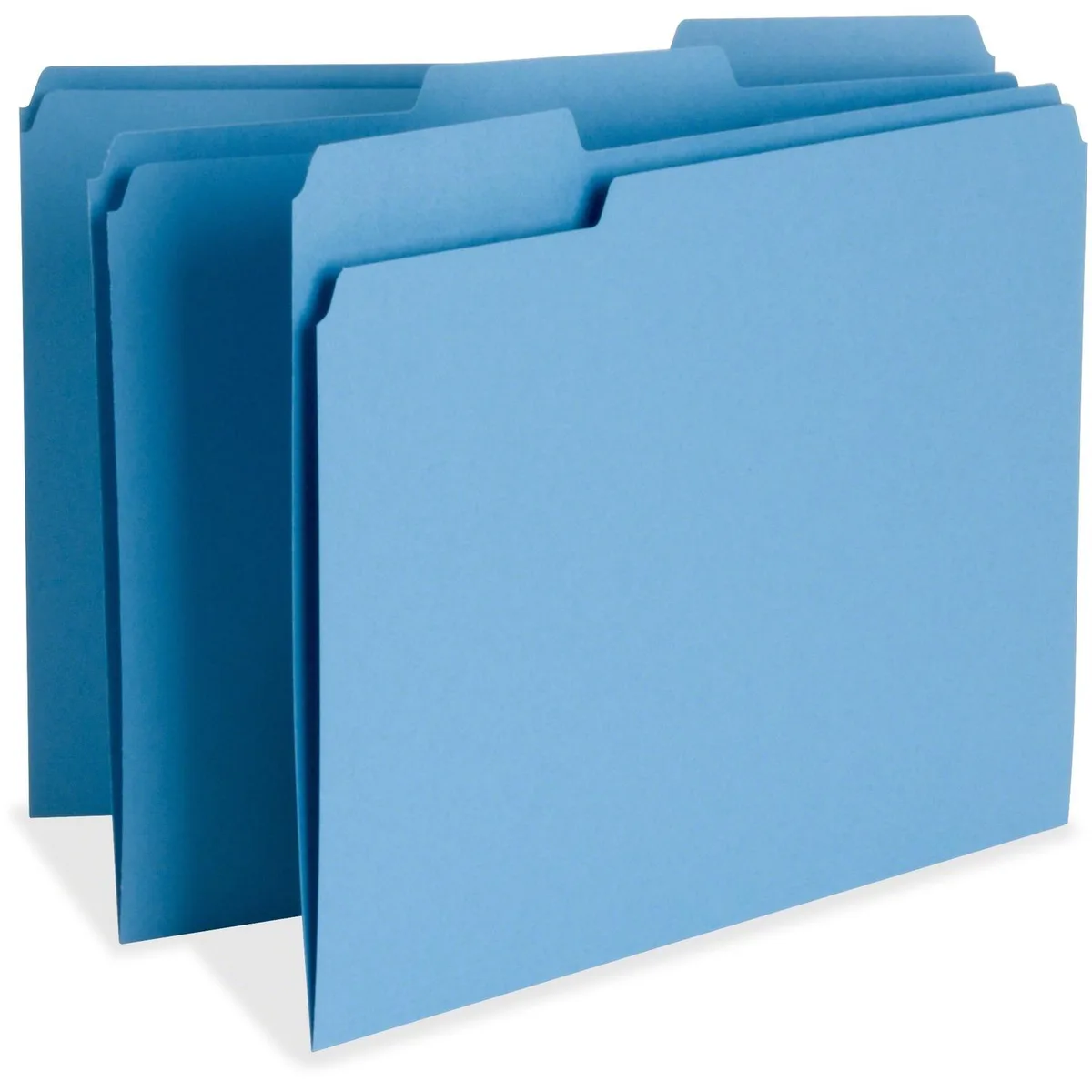 Business Source Business Source 65779 File Folder 1-Ply 1/3 Cut Assorted Tabs Blue 11pt 100/BX — product photo