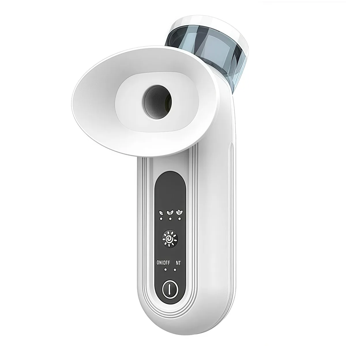 White handheld eye steamer with mist nozzle and 10ml water tank