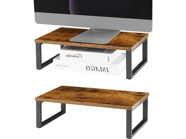 LORDWORLD LORDWORLD Monitor Stand Riser 2 Pack Brown — product photo