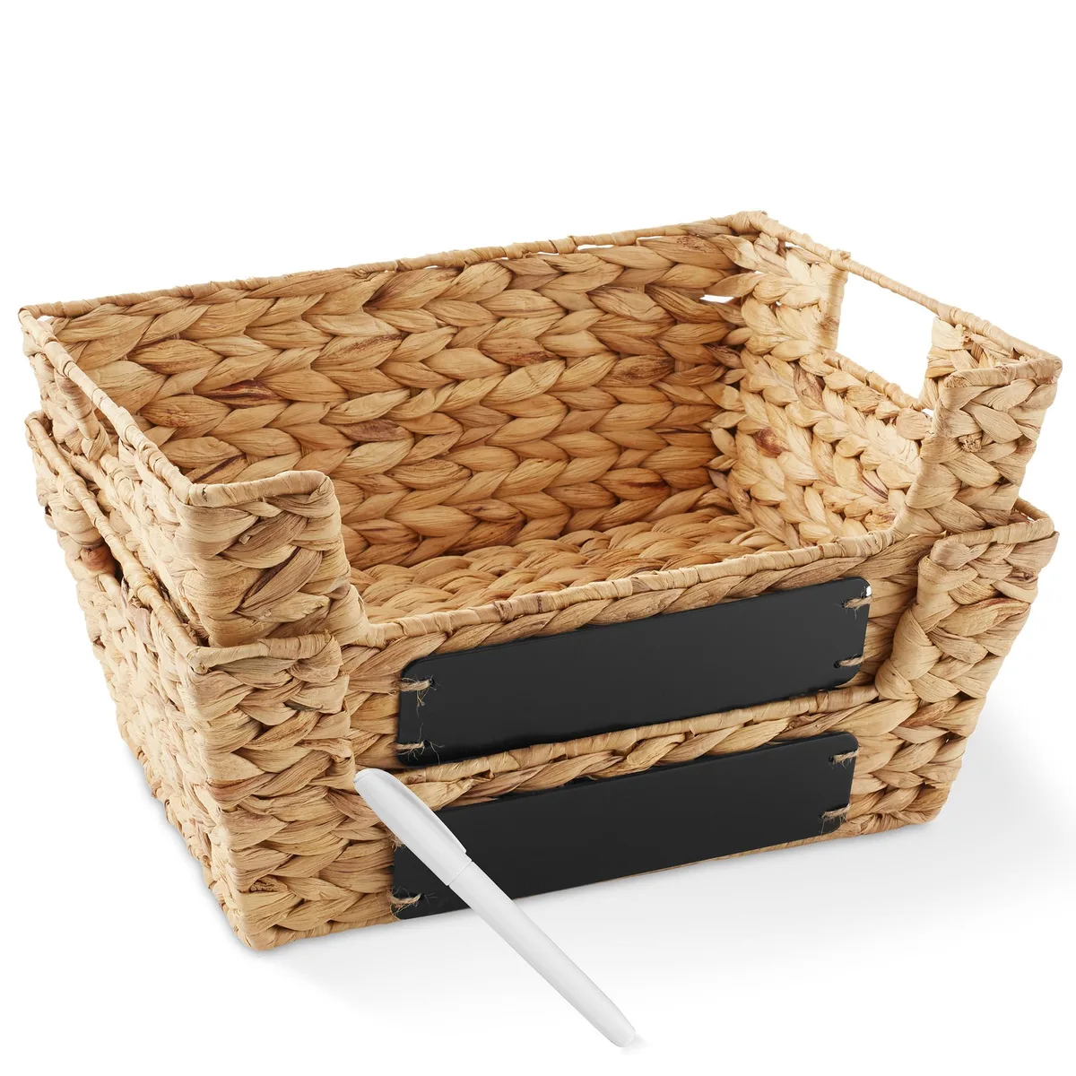 Casafield Casafield Set of 2 Water Hyacinth Pantry Baskets Natural — product photo