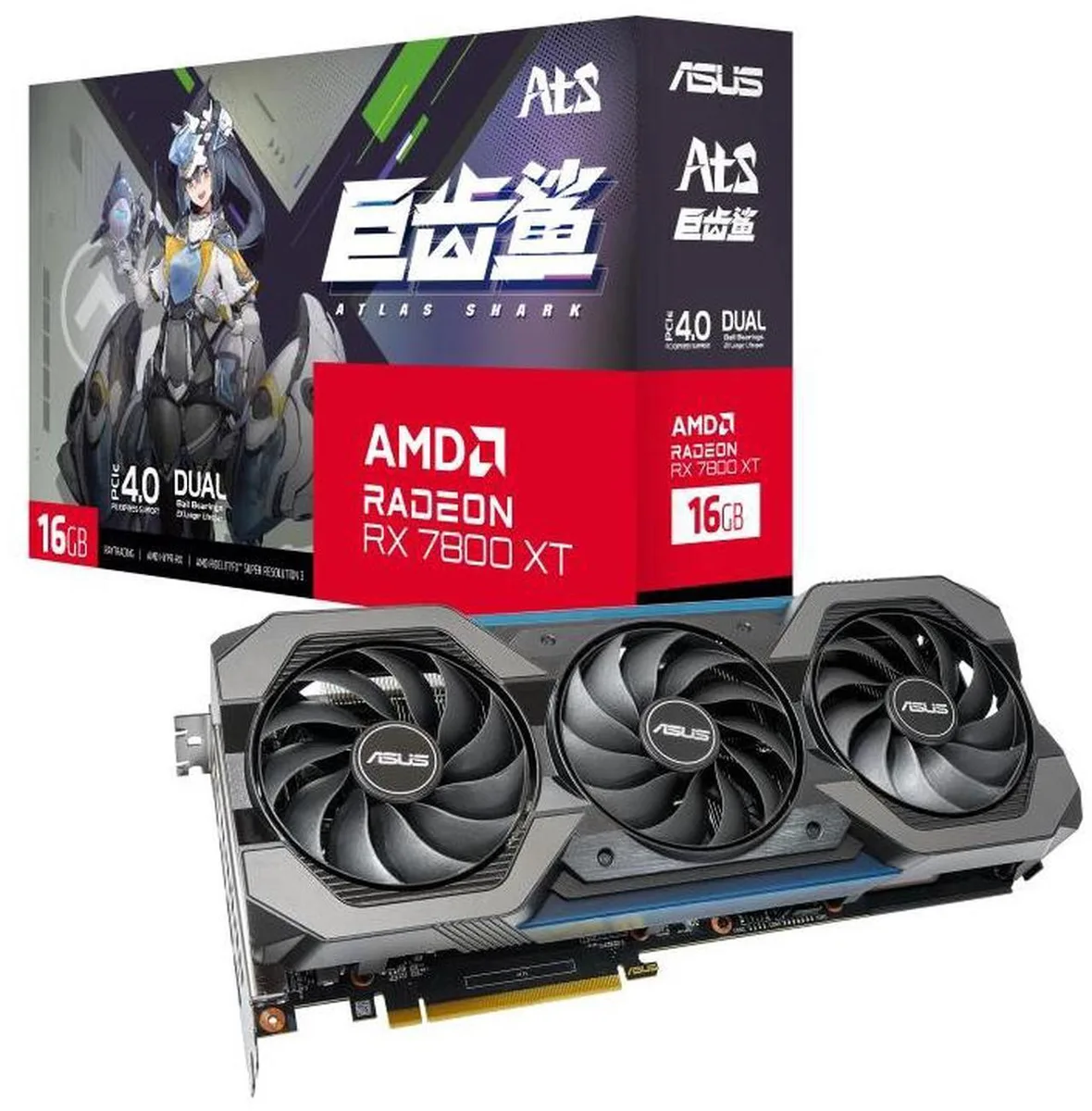 ASUS ASUS ATS RX 7800 XT OC Edition graphics card 16GB GDDR6 — product photo