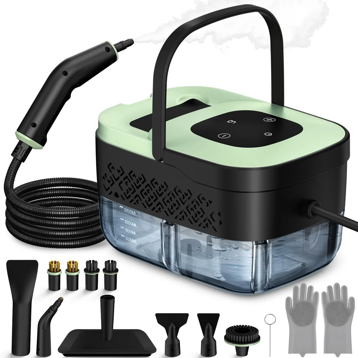  WSRYYCC LEST-C2 Steam Cleaner 1.25L 1500W 16 Accessories Green — product photo