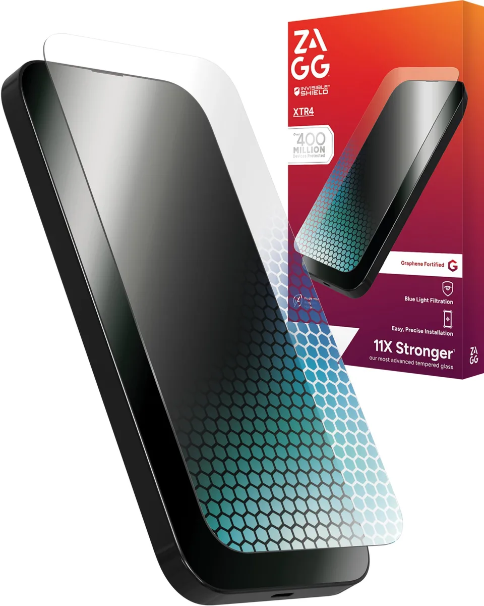  ZAGG XTR4 Screen Protector iPhone 16 Pro Max 11x Graphene Blue Light Anti-Reflective — product photo