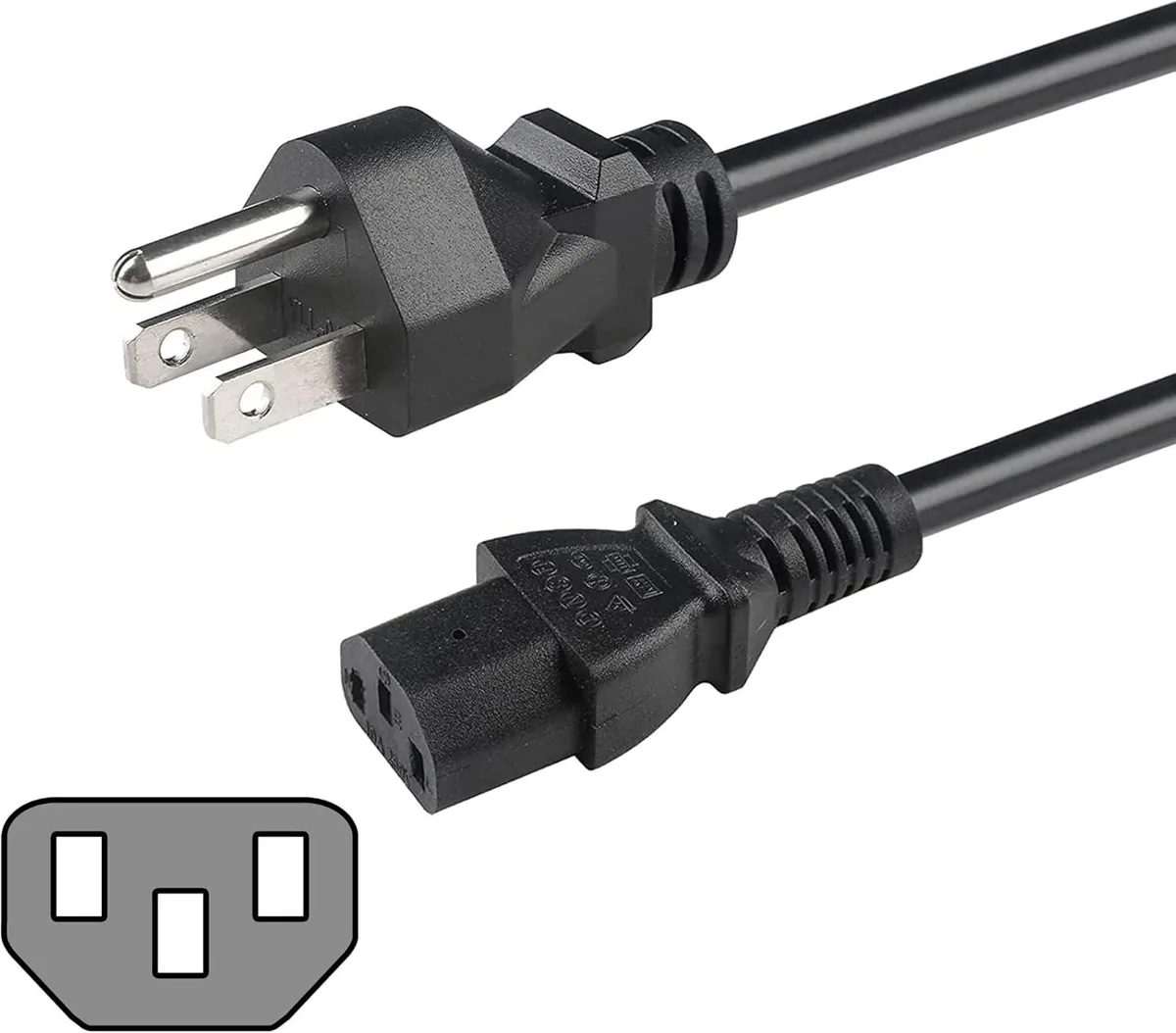 SatelliteSale SatelliteSale NEMA 5-15P to C13/C14 power extension cord 1 ft — product photo