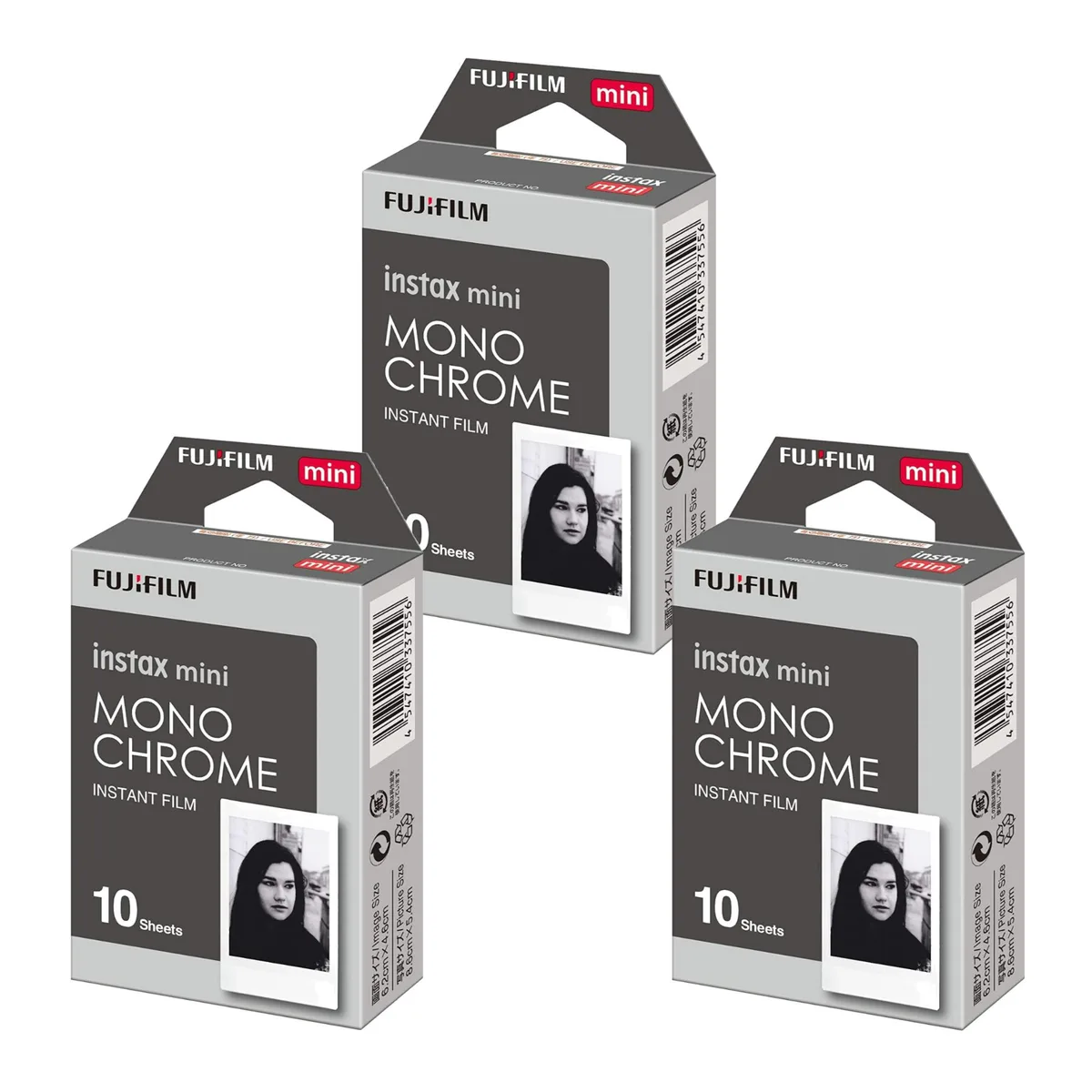 FUJIFILM FUJIFILM Instax Mini Monochrome Film 10 Exposures 3-Pack — product photo