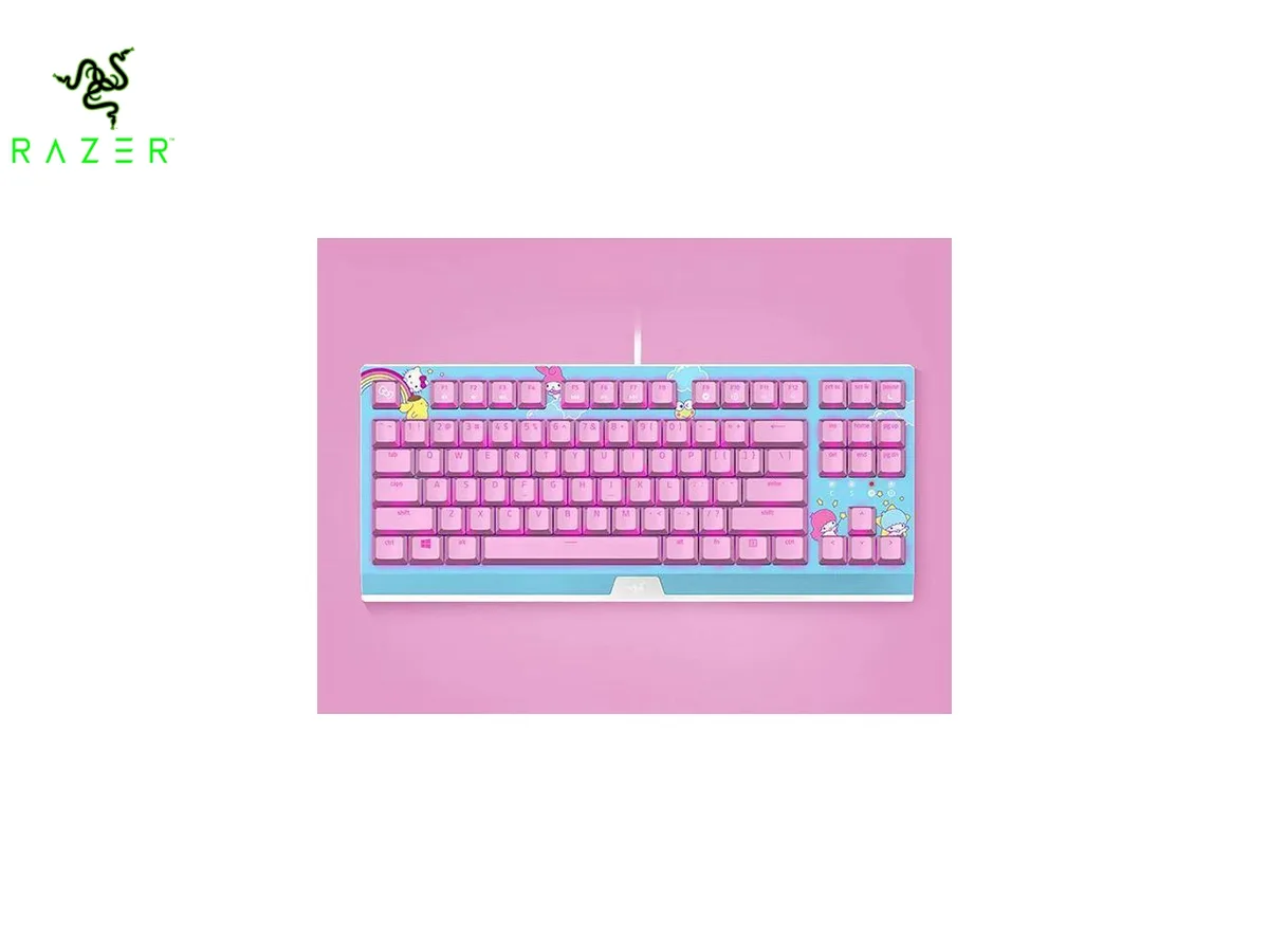 Corn Electronics Corn Electronics HelloKitty SANRIO Pink 87 Key Mechanical Gaming Keyboard — product photo