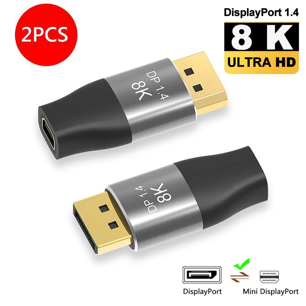 ESTONE ESTONE TJ-A092 Mini DisplayPort to DisplayPort 1.4 adapter 8K 60Hz 32.4Gbps bi-directional — product photo