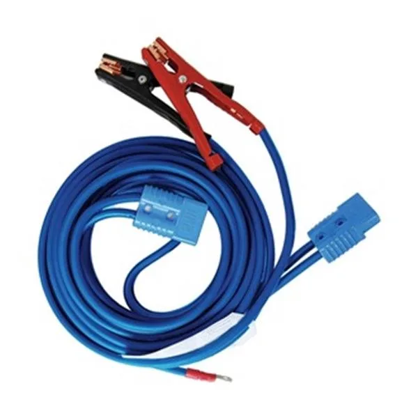 Black and orange heavy-duty booster cables with spring clamp grips, 25 ft length, 4 AWG gauge, 400 A rating