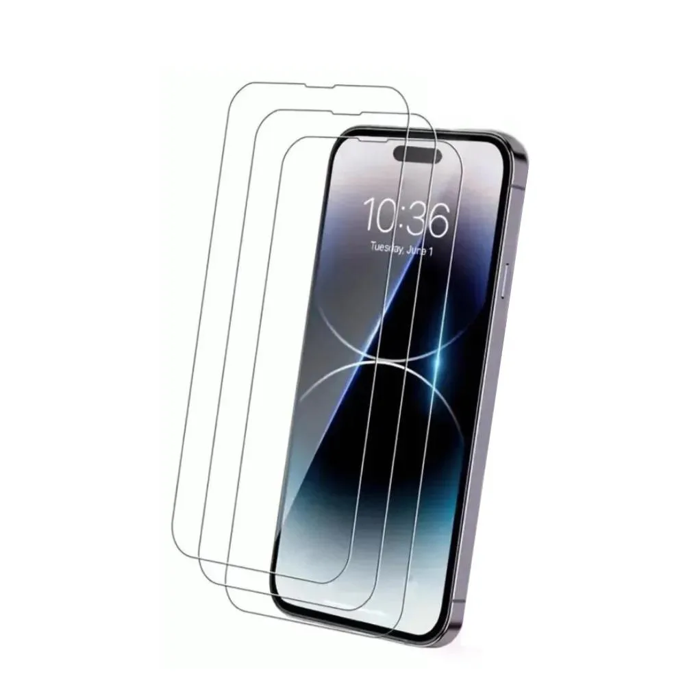 Qixxronics Qixxronics 3-Pack Tempered Glass Screen Protector iPhone 14 Pro 13 Mini 14 15 16 Plus 11 12 Pro Max — product photo