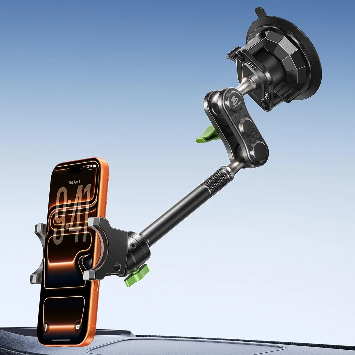 Hamzan Hamzan Car Phone Holder 360° Rotation Windshield Suction Cup Mount — product photo