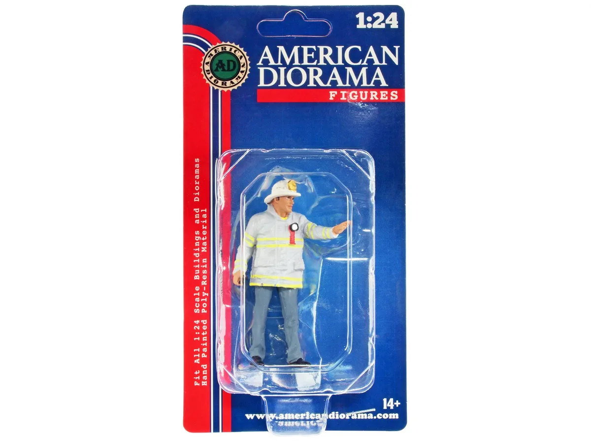 American Diorama American Diorama "Firefighters" Fire Captain Figure 1/24 Scale Hobby Collectible — product photo