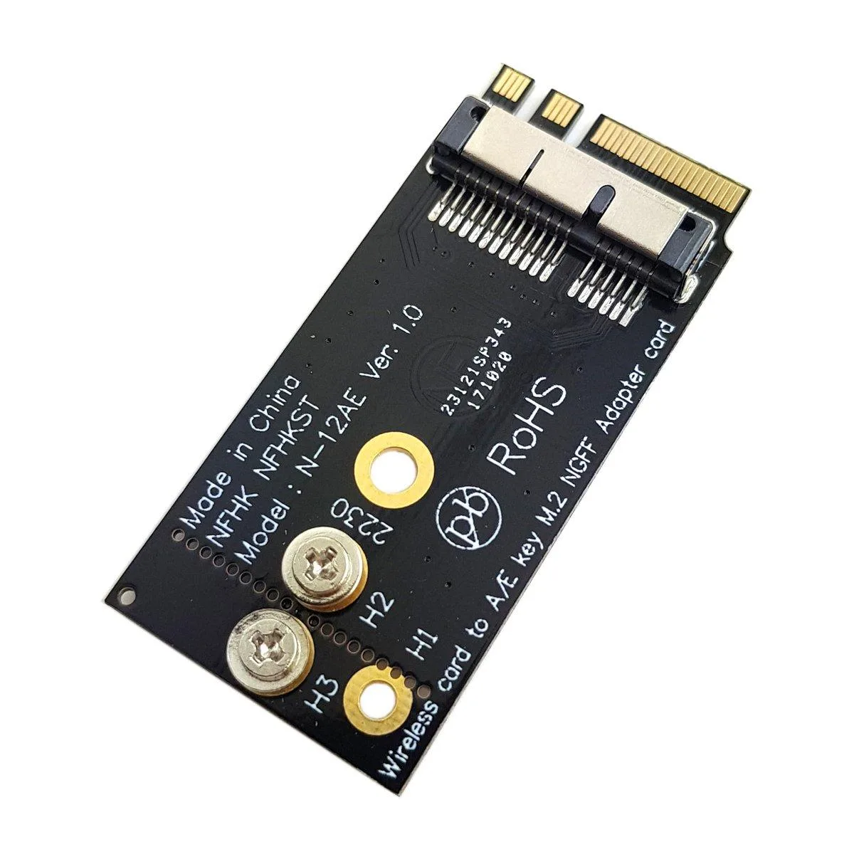 Vszerda Vszerda BCM94360CS2 / BCM943224PCIEBT2 to NGFF M.2 Key A/E Adapter — product photo