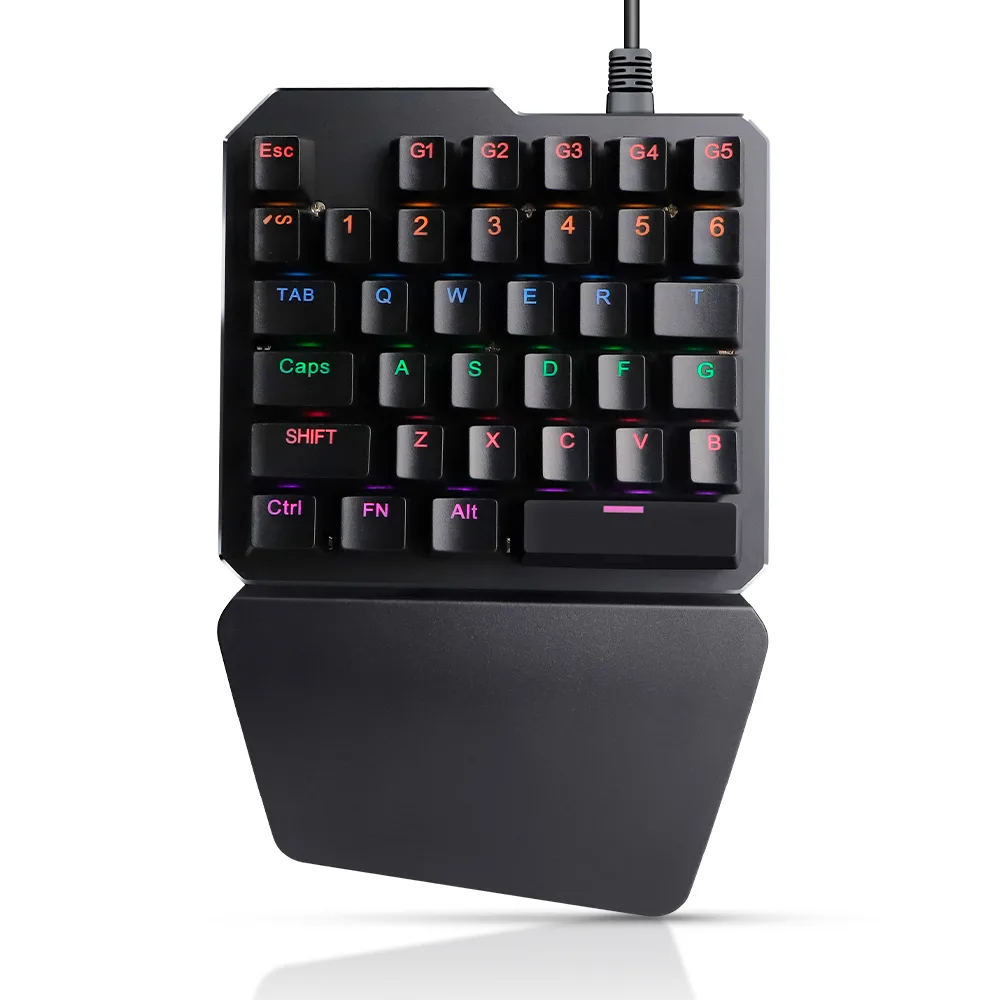 TROPRO TROPRO One Handed Mechanical Gaming Keyboard Blue Switches 35 Keys — product photo