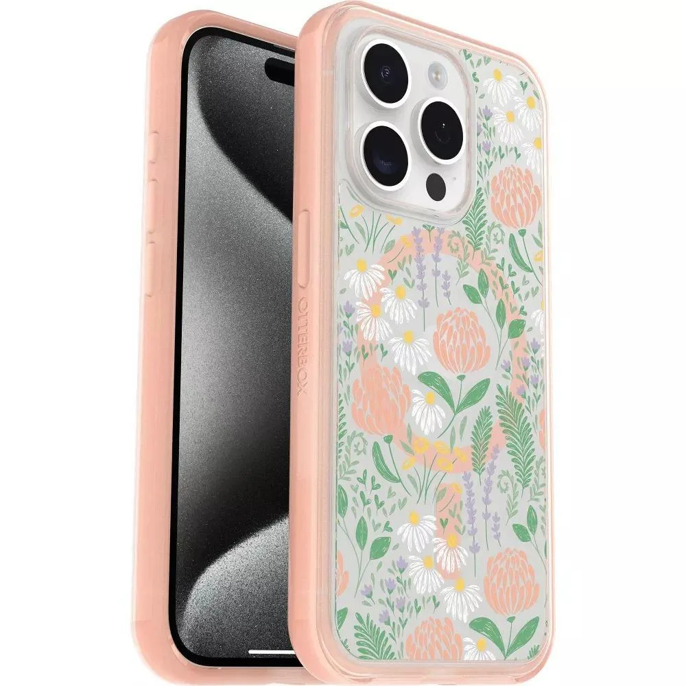 OtterBox OtterBox Symmetry Series Clear Case iPhone 15 Pro Peachy Bloom — product photo