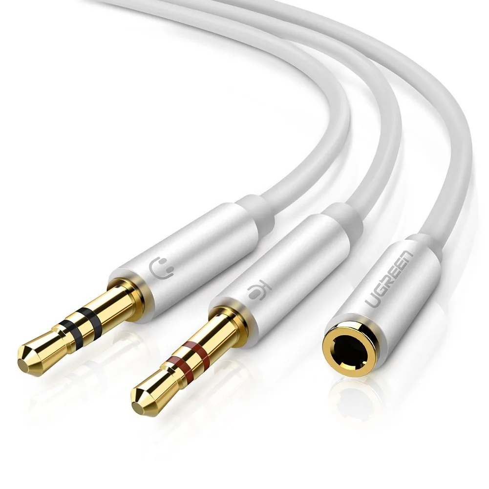 TeKit TeKit 3.5 mm headset splitter cable 1 ft white — product photo