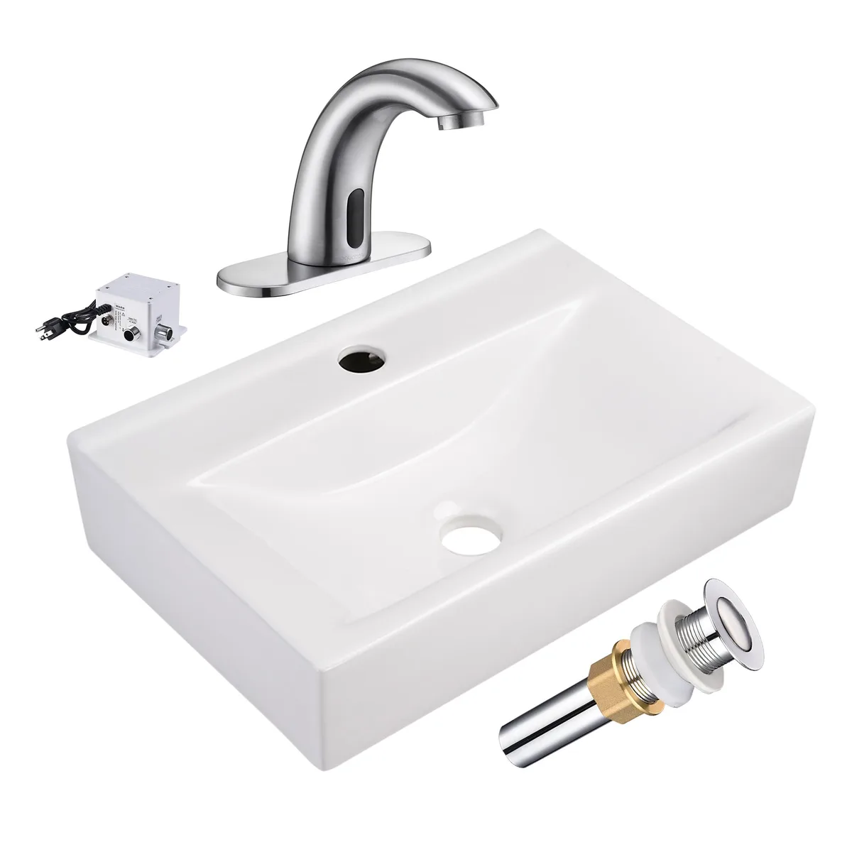 Aquaterior Aquaterior 80PSKSET025-FH1005-BN undermount bathroom sink 18 — product photo
