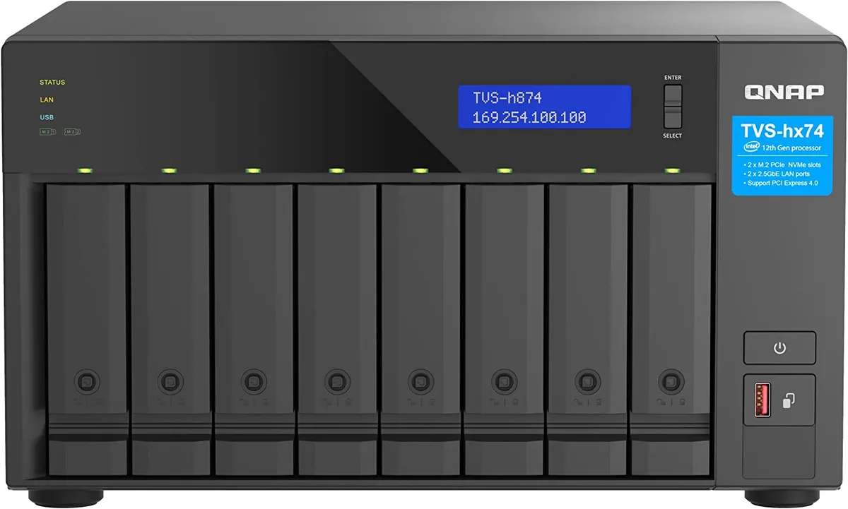 Qnap Qnap TVS-h874-i7-32G-US 8-bay NAS 32 GB DDR4 i7 12-core — product photo