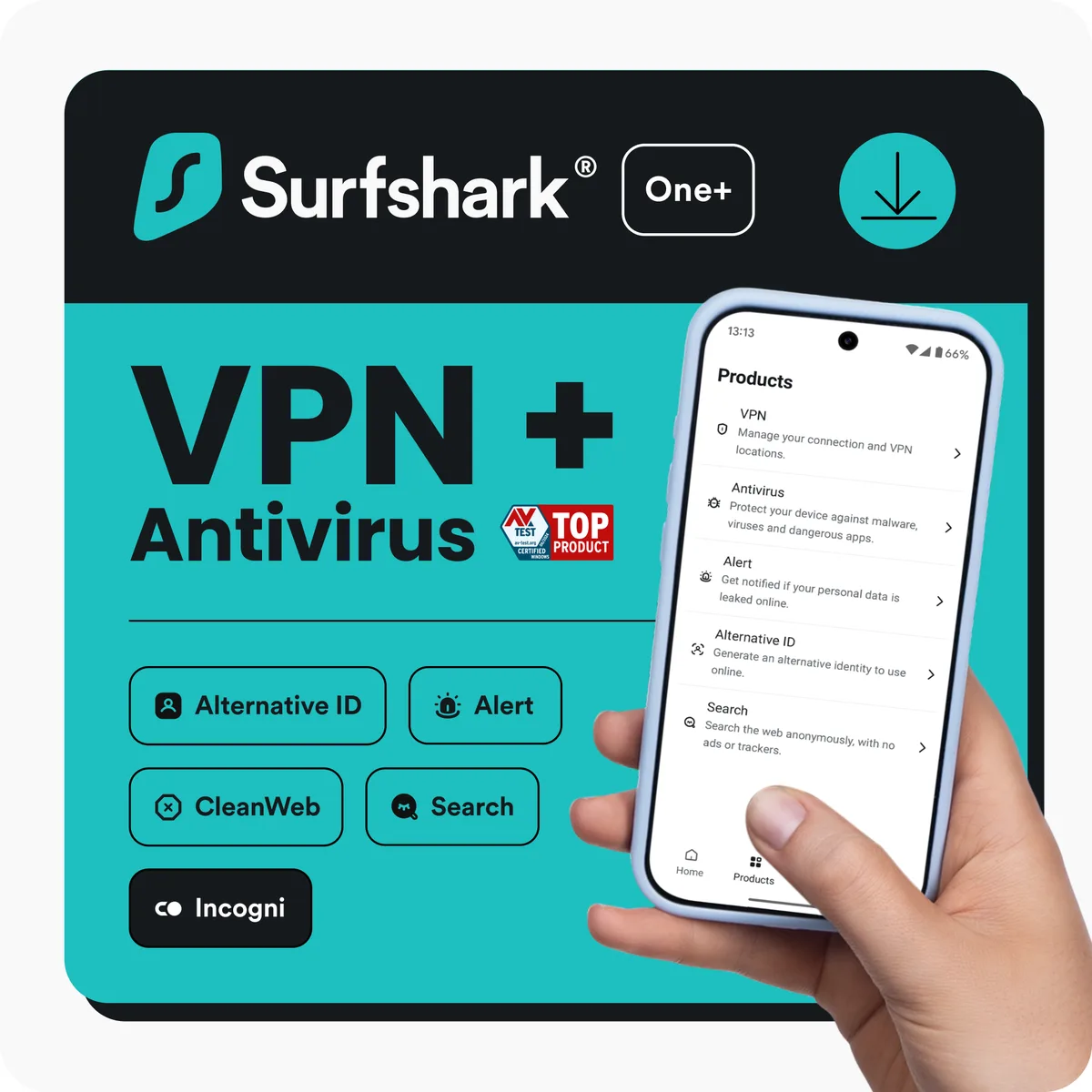Surf Sharks Inc Surf Sharks Inc SSOP1C1Y-RLUS-E antivirus 5 devices 1 year — product photo