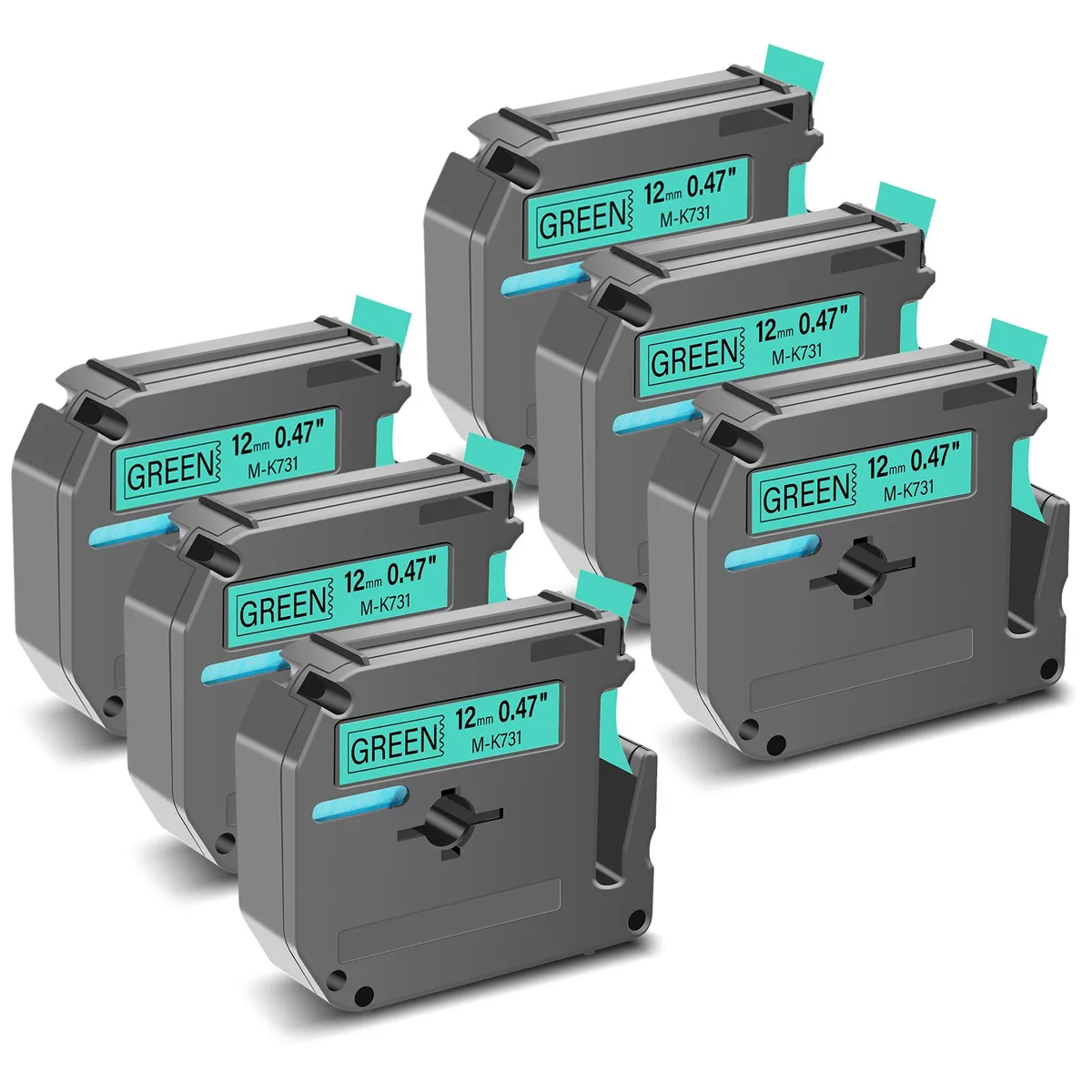 GREENCYCLE GREENCYCLE MK-731 label tape 12mm 26.2ft 6 pack — product photo