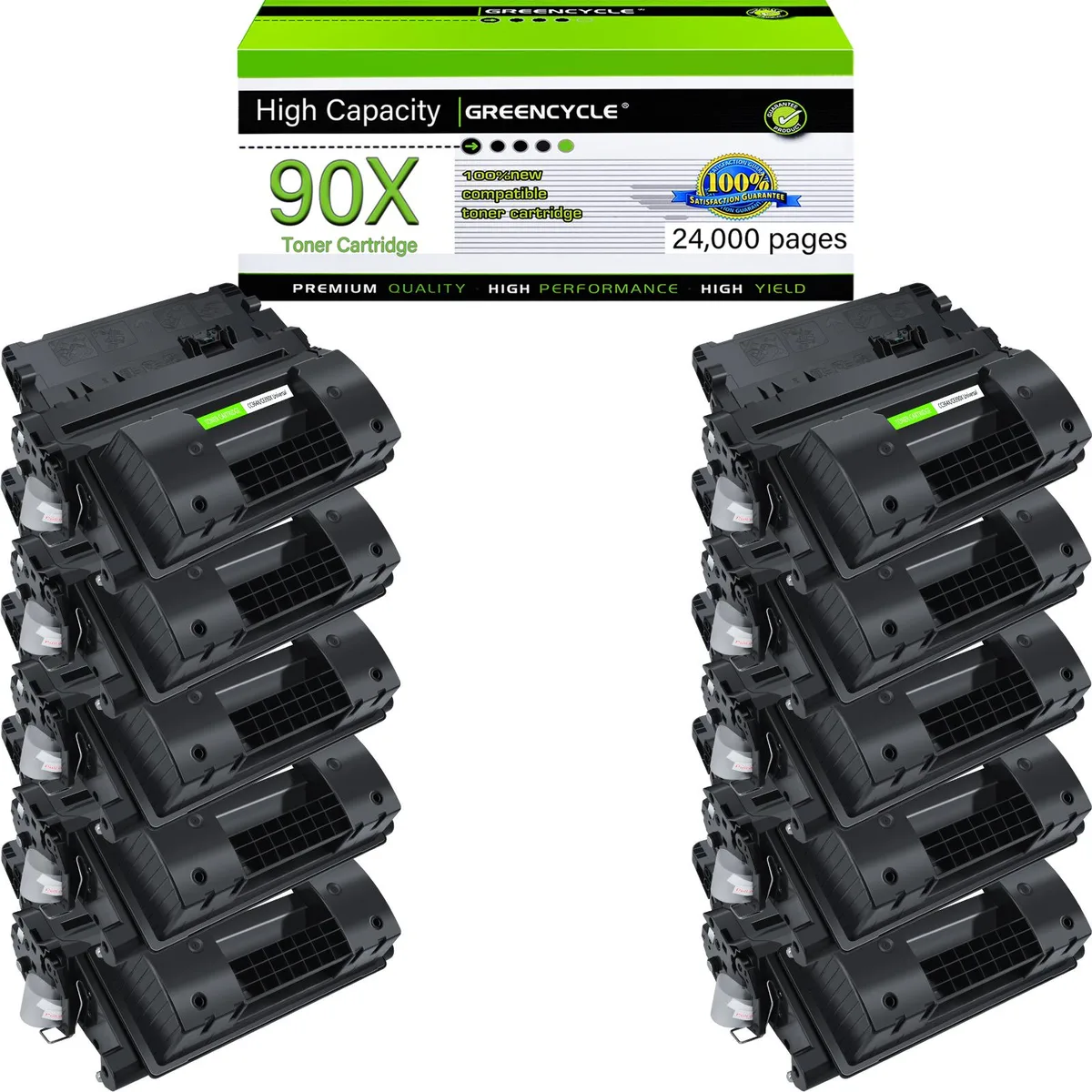 GREENCYCLE GREENCYCLE CE390X 10-Pack Black Toner Cartridge 25000 Pages — product photo