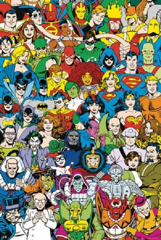 Posterazzi DC Comics retro characters poster print 22 x 34 inches