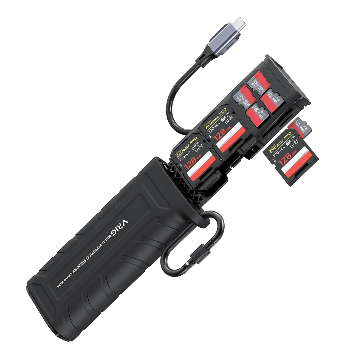 RFID USB 3.1 Type-C SD/TF Card Reader Case IP54 — product photo