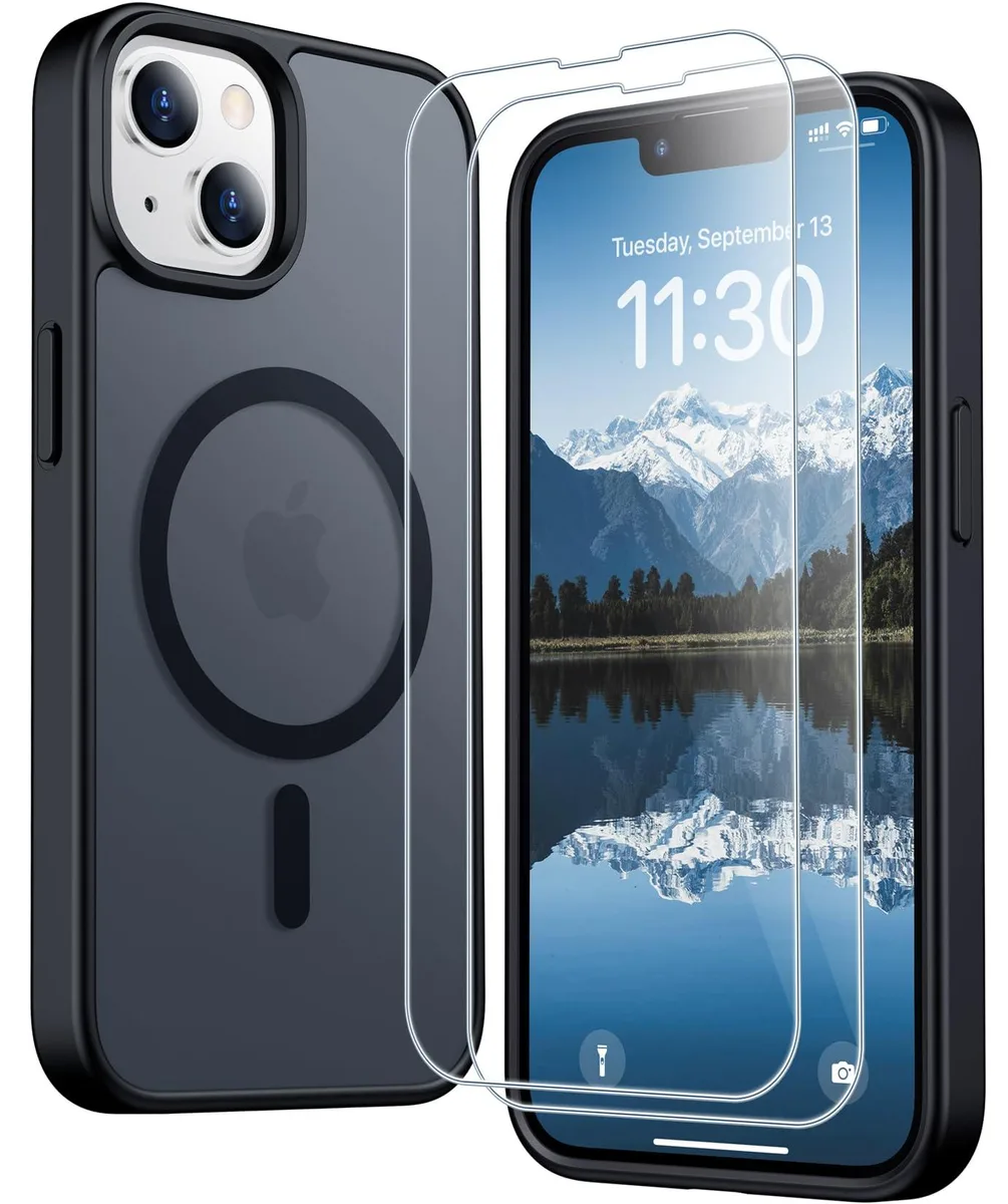 Spidercase Magnetic Translucent Matte Case iPhone 13/14 6.1" Black — product photo