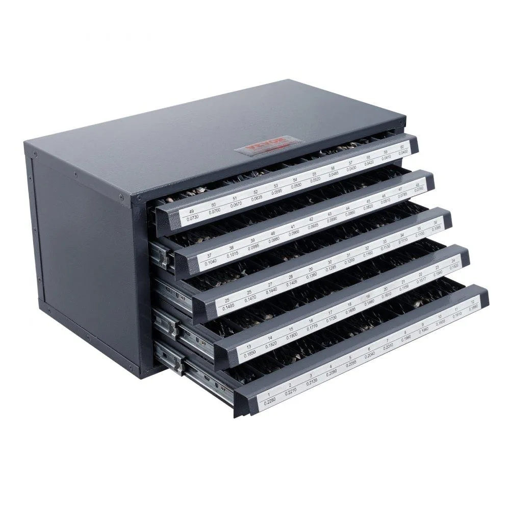 VEVOR VEVOR Drill Bit Dispenser Cabinet 5-Drawer 60-Compartment Gray Orange Texture — product photo