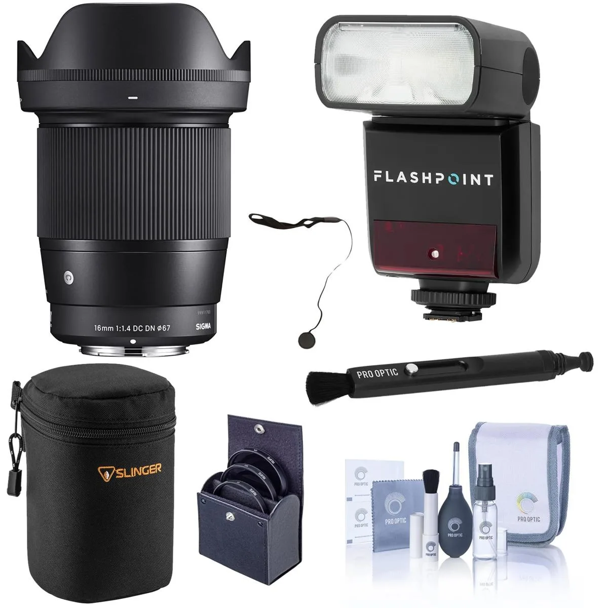 SIGMA SIGMA 16mm f/1.4 DC DN Contemporary Sony E Bundle camera lens — product photo