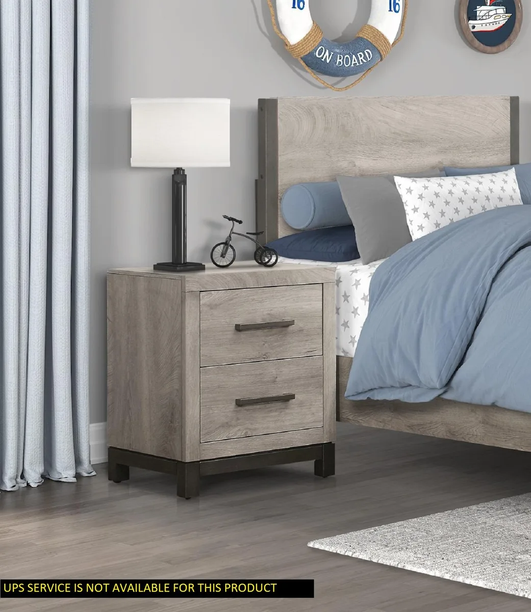 tuphen tuphen Zephyr Nightstand Light Gray 20x17x24.5 2 Drawers — product photo