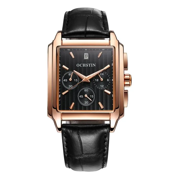 allentian allentian 6063A Multifunctional Quartz Watch Rose Gold Black 38x40mm — product photo