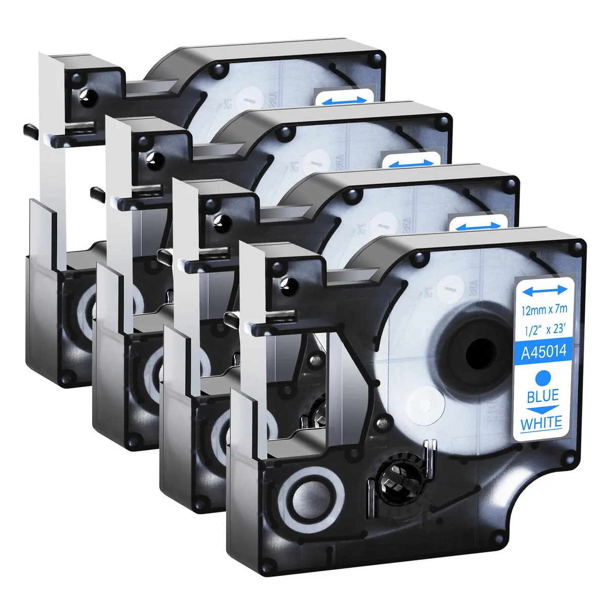 GREENCYCLE GREENCYCLE 4Pack D1 Label Tape 12mm 23ft Blue on White 45014 S0720540 — product photo