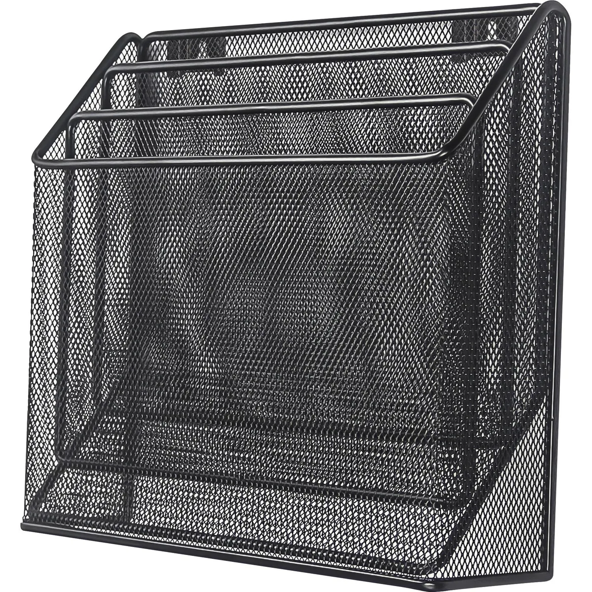 Lorell Lorell LLR84138 3-Tier Organizer Black 12"W office furniture — product photo