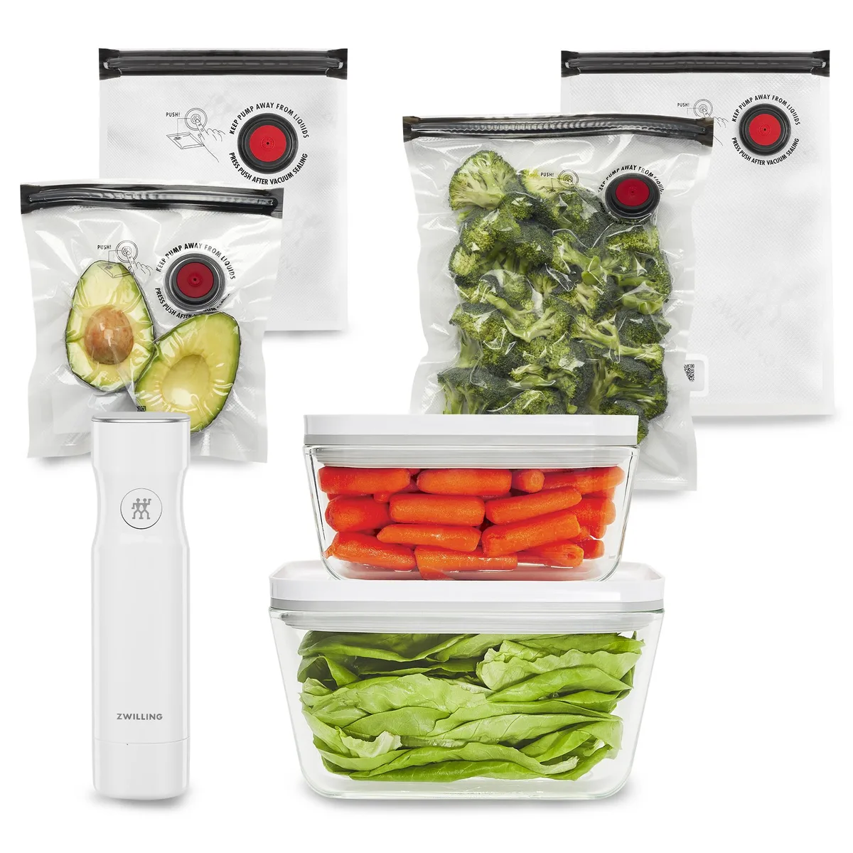 ZWILLING J.A. HENCKELS ZWILLING J.A. HENCKELS 36809-007 Fresh &amp; Save 7-pc Vacuum Sealer Starter Set — product photo