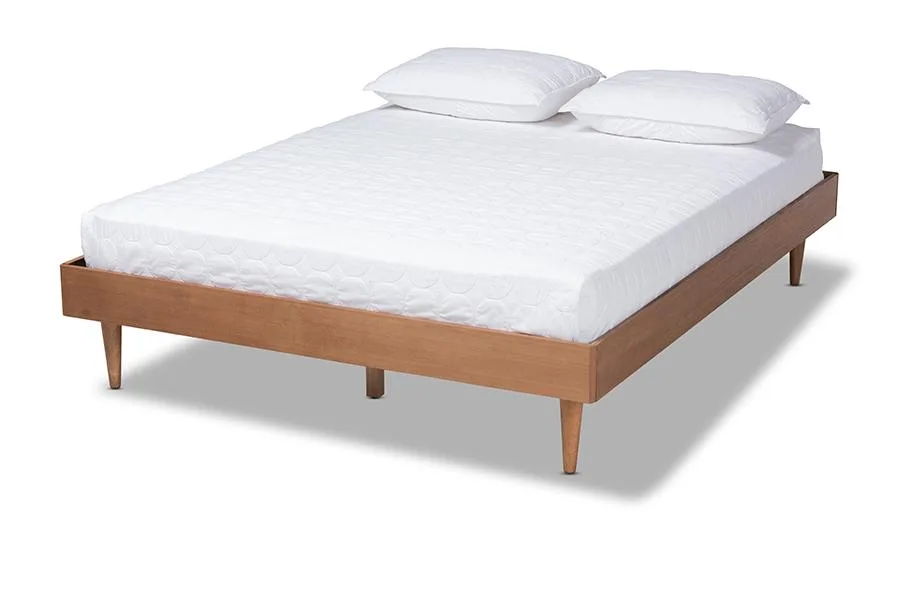 Baxton Studio Baxton Studio Rina Mid-Century Ash Walnut Queen Bed Frame — product photo