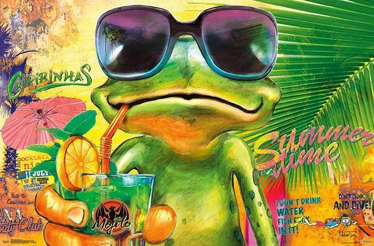 Rectangular poster print of a frog, 22 by 34 inches, glossy paper finish