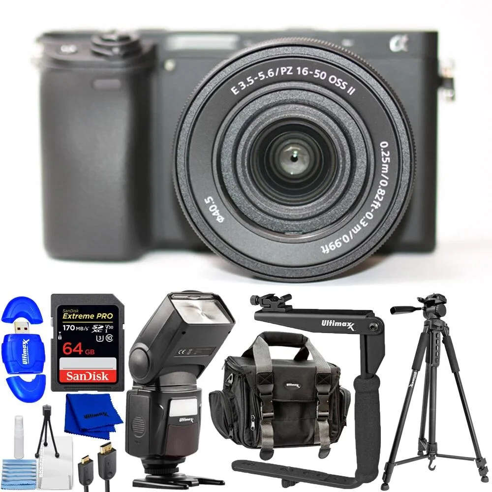 Sony Sony a6400 24.2MP Compact Mirrorless Camera 16-50mm f/3.5-5.6 OSS II 10PC Bundle — product photo