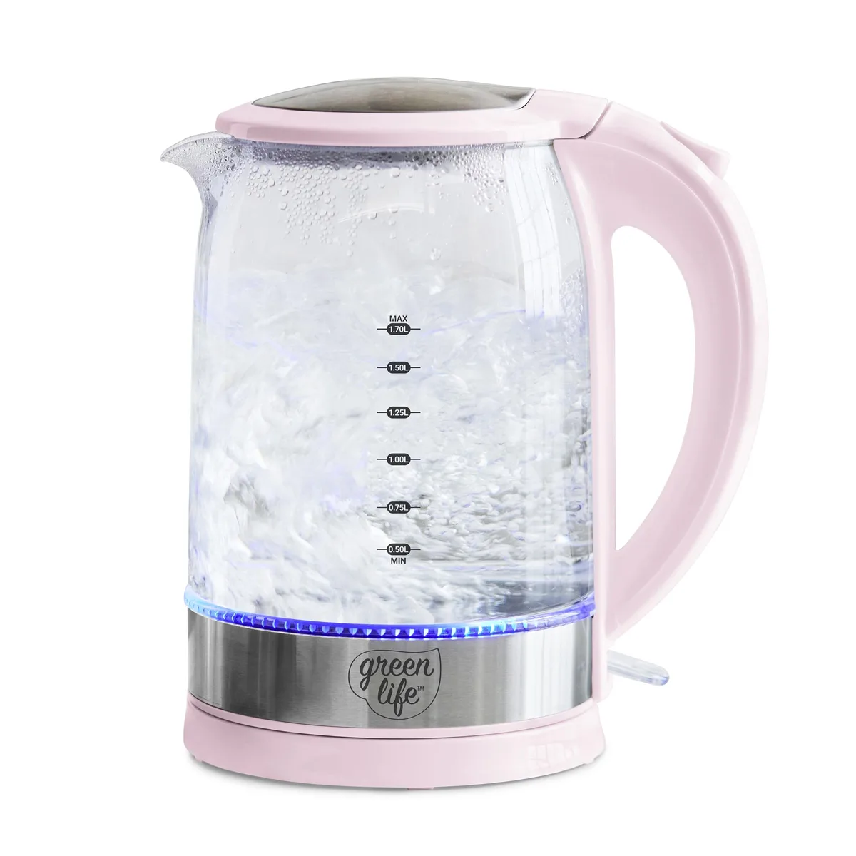  GreenLife CC007854-001 1.7 L Electric Glass Kettle Pink — product photo