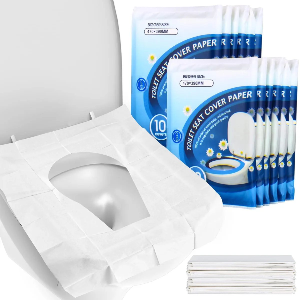  YGDZ Disposable Toilet Seat Covers 110 Pack XL Flushable 18 x 15 Biodegradable — product photo