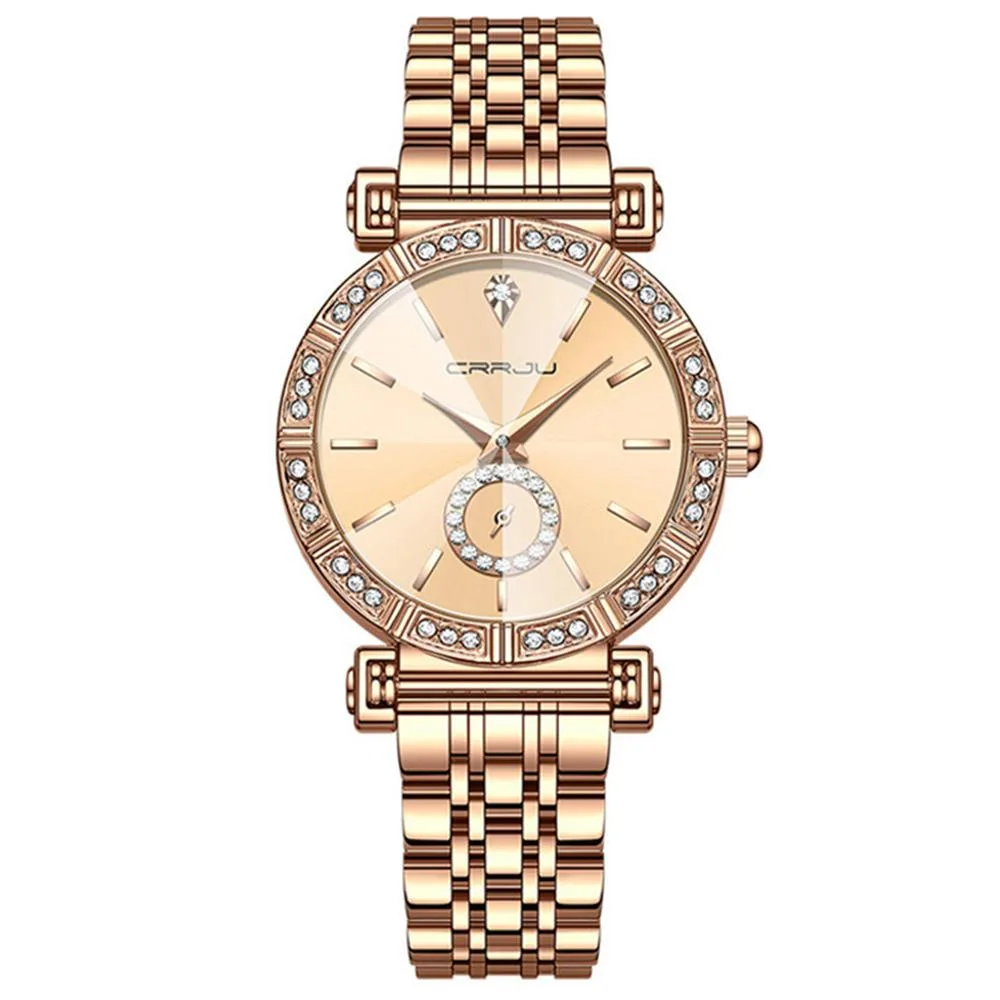 Apec CCTV Apec CCTV Women's Gold Diamond Analog Quartz Watch 30m — product photo
