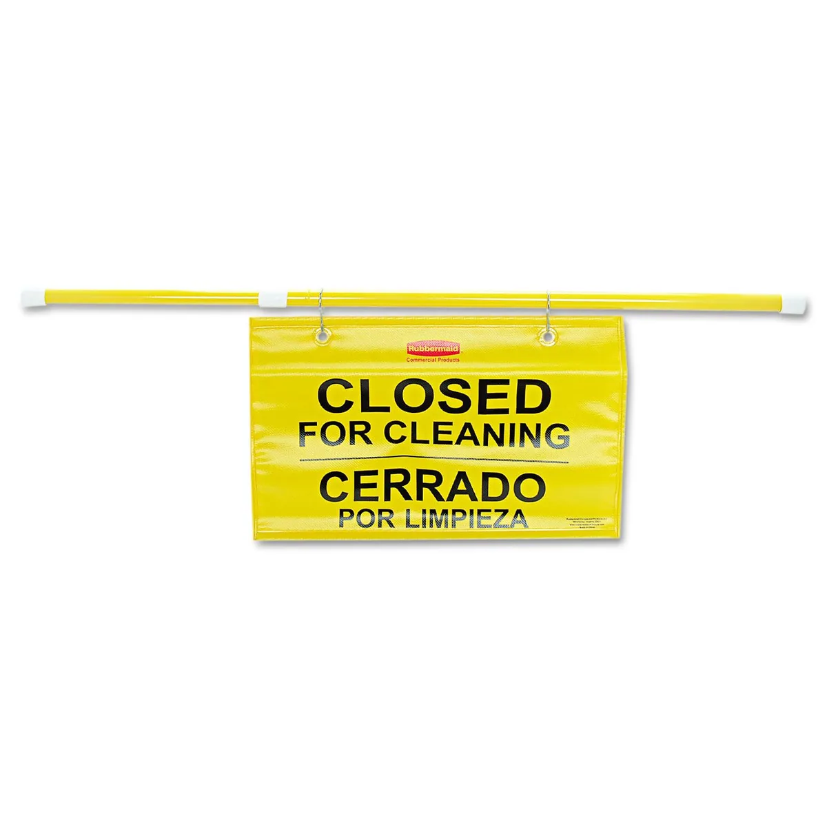 Rubbermaid Commercial Rubbermaid Commercial 9S1600YL Hanging Safety Sign 28-50" Yellow Multilingual — product photo